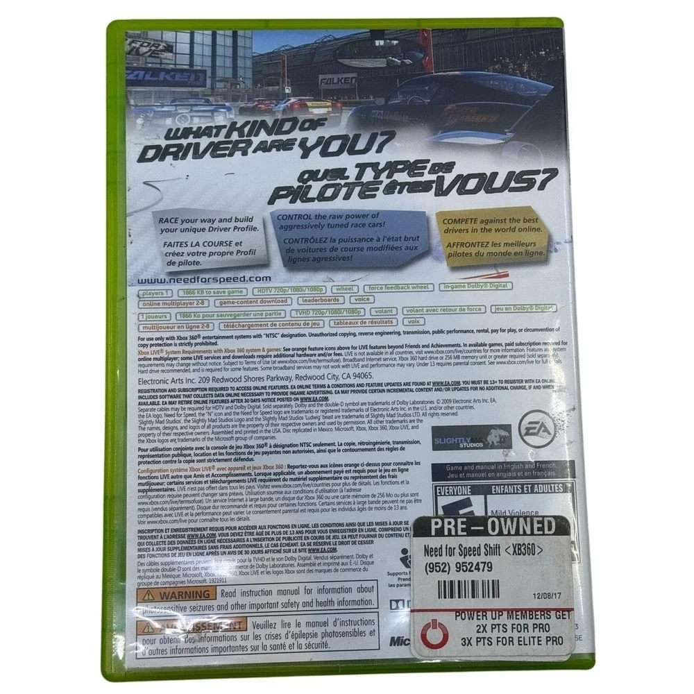 Item: Need for Speed:‎ Shift for Xbox 360, Complete Case, Manual, Disc